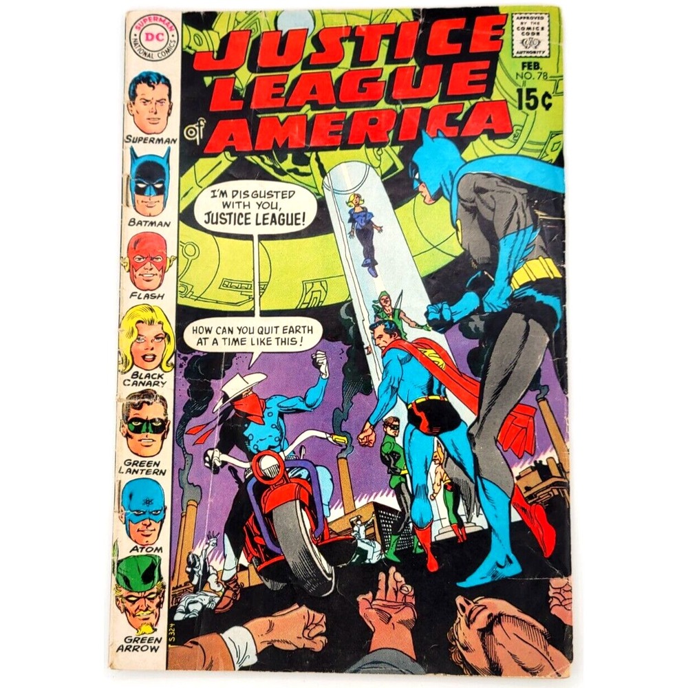 JUSTICE LEAGUE OF AMERICA #78 (1969) / VG / INTRODUCTION TO JL SATELLITE